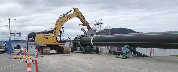 Pipe assembly in Nanoose Bay, April 2016